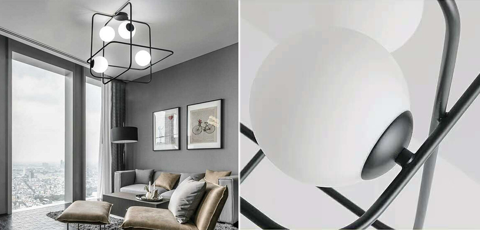 Люстра Broken Squares Balls Black Люстра Broken Squares Balls Black - Loft-Concept в Кирове