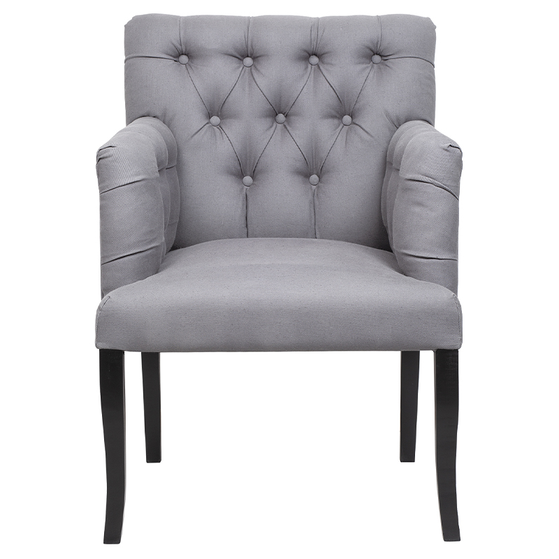 Кресло Addison Chic Armchair grey flax Серый Черный Кресло Addison Chic Armchair grey flax Серый Черный в Кирове | Loft Concept
