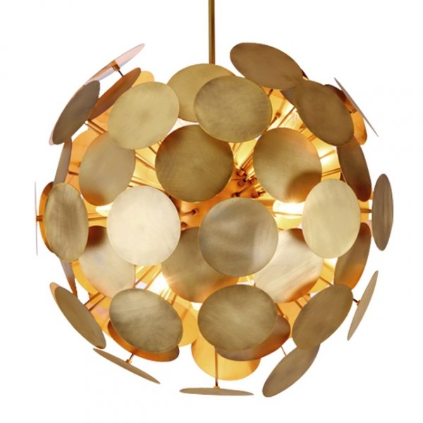 Люстра Metal Disc Chandelier Латунь Люстра Metal Disc Chandelier Латунь в Кирове | Loft Concept