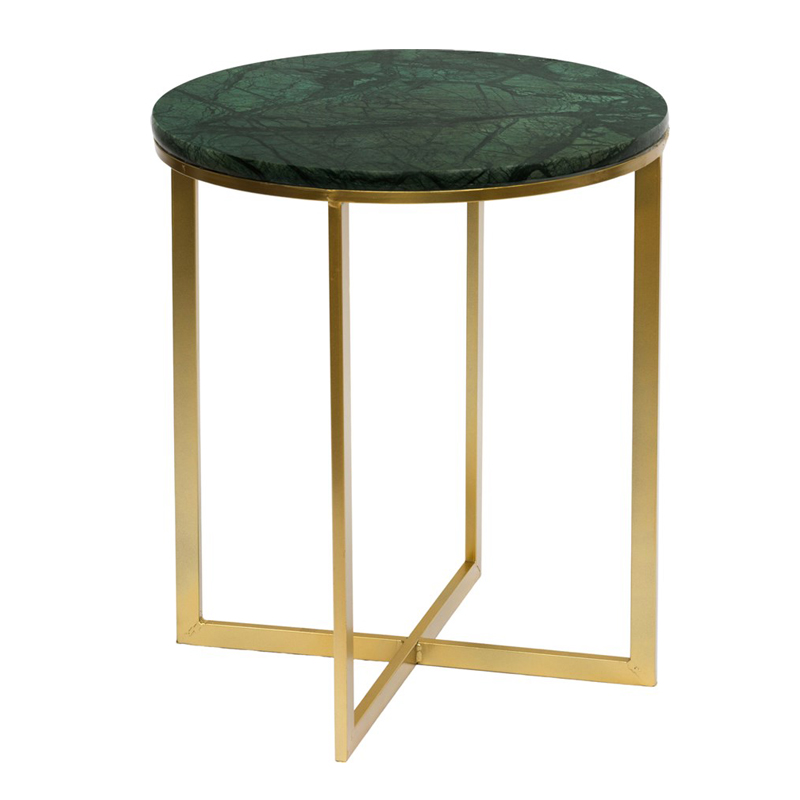 Приставной стол Round Table Marble green Золотой Малахит (зеленый) Приставной стол Round Table Marble green Золотой Малахит (зеленый) в Кирове | Loft Concept