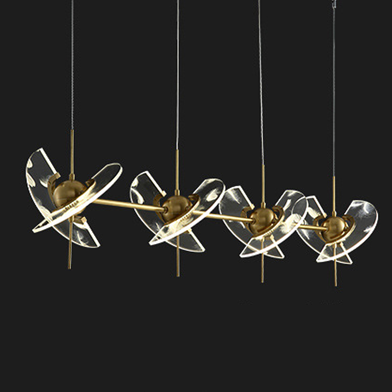 Люстра FLY Chandelier line Латунь Прозрачный Люстра FLY Chandelier line Латунь Прозрачный в Кирове | Loft Concept