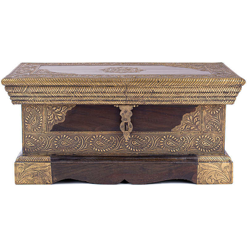 Сундук Wooden Inlaid Chest Коричневый Латунь Сундук Wooden Inlaid Chest Коричневый Латунь в Кирове | Loft Concept