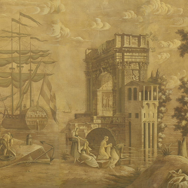 Обои ручная роспись Views of Italy Sepia Обои ручная роспись Views of Italy Sepia в Кирове | Loft Concept