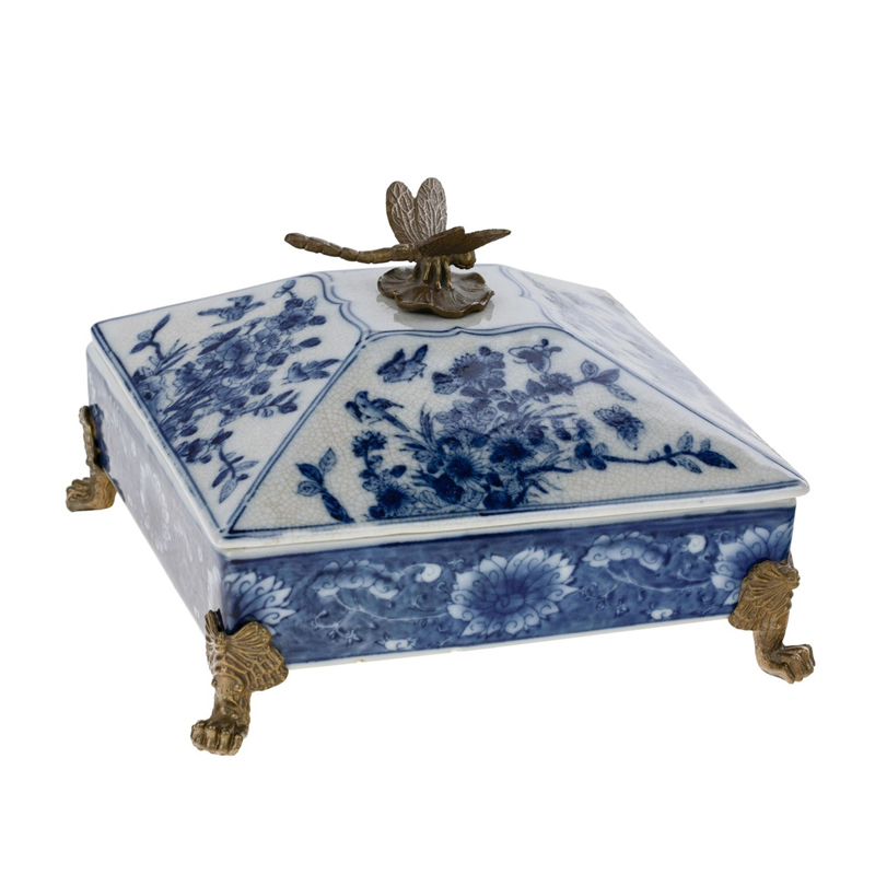 Шкатулка Dragonfly Holder bronze Бронза Белый в Кирове | Loft Concept 