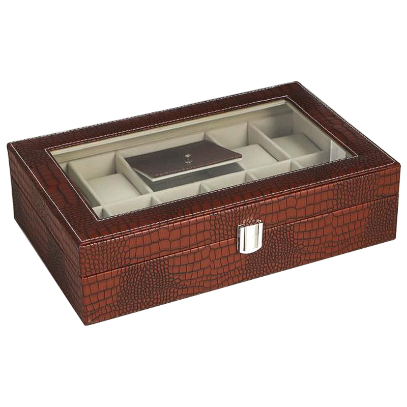 Шкатулка для часов Eyre Watch Box Коричневый Бежевый Шкатулка для часов Eyre Watch Box Коричневый Бежевый в Кирове | Loft Concept