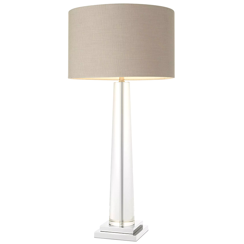 Настольная лампа Eichholtz Table Lamp Oasis Прозрачное Стекло Бежево-серый Никель в Кирове | Loft Concept 