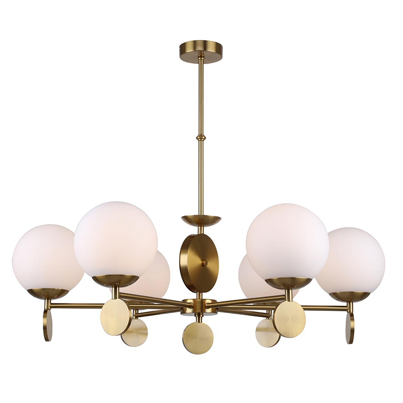 Люстра Kyran Chandelier Bronze 6 Бронза Белый Люстра Kyran Chandelier Bronze 6 Бронза Белый в Кирове | Loft Concept