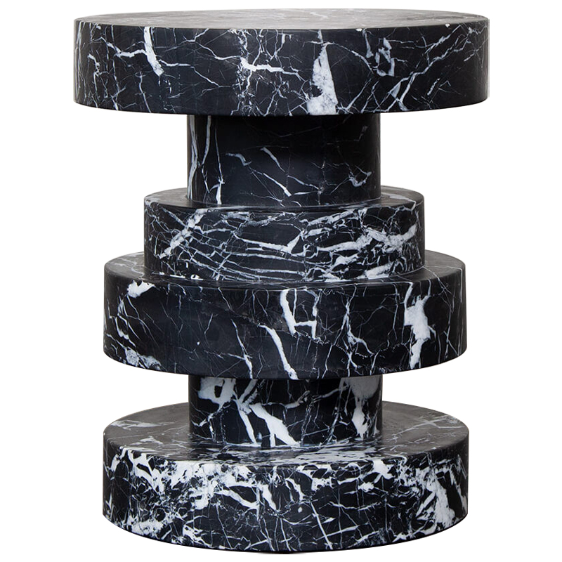 Приставной стол Apollo Stool Nero Marquina дизайн Kelly Wearstler Черно-белый Черный Мрамор Nero Приставной стол Apollo Stool Nero Marquina дизайн Kelly Wearstler Черно-белый Черный Мрамор Nero в Кирове | Loft Concept