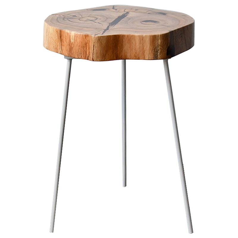 Приставной стол Lewys Industrial Metal Rust Side Table Белый Светлый дуб в Кирове | Loft Concept 
