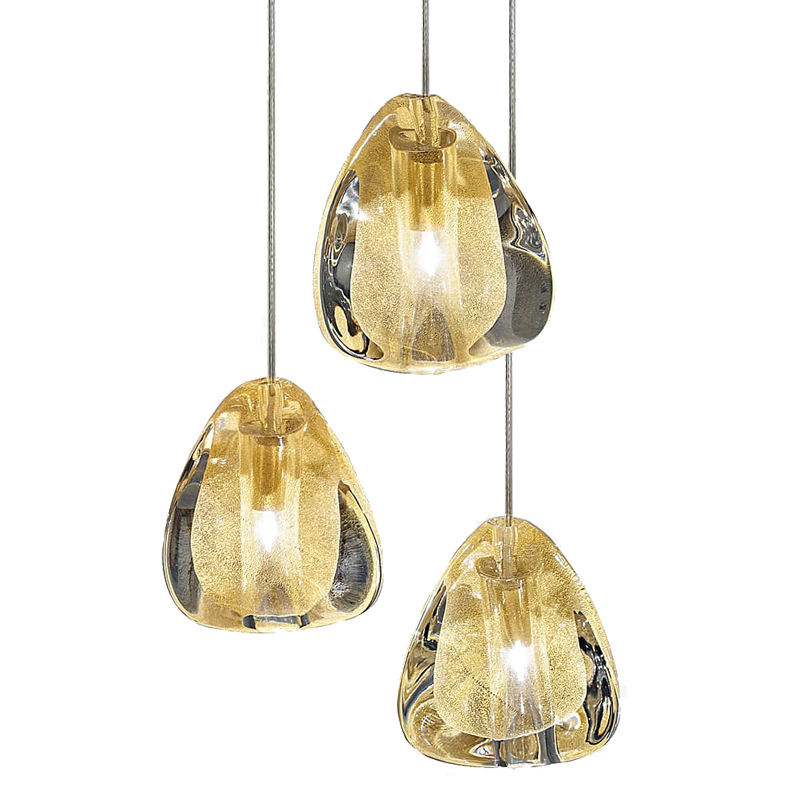 Подвесной светильник Mizu 1 Suspension Lamp Gold Прозрачный Хром Подвесной светильник Mizu 1 Suspension Lamp Gold Прозрачный Хром в Кирове | Loft Concept