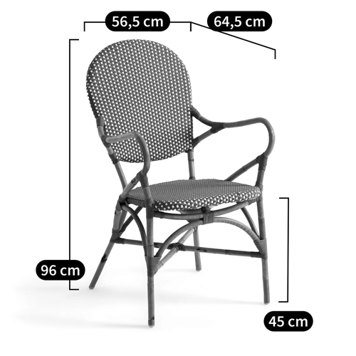Кресло плетеное из ротанга Ronald Black White Rattan Chair в Кирове