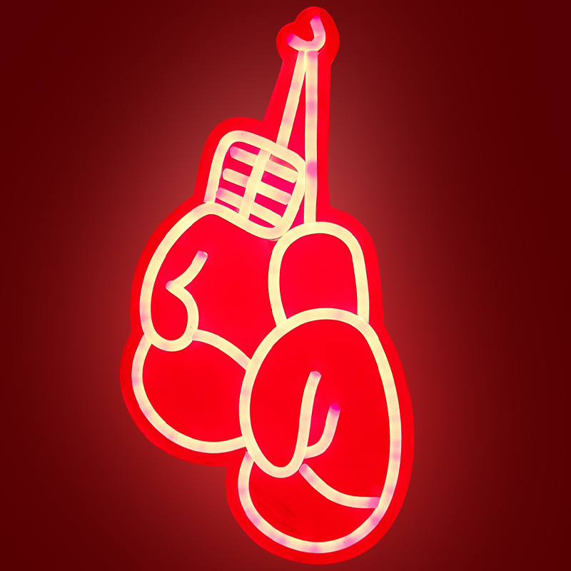 Неоновая настенная лампа Boxing Gloves Neon Wall Lamp Красный Неоновая настенная лампа Boxing Gloves Neon Wall Lamp Красный в Кирове | Loft Concept