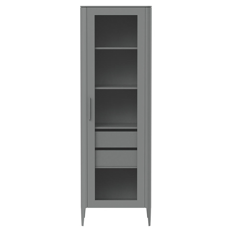 Витрина серая со стеклянной дверью с 4-мя полками и 2-мя ящиками Type  Серый в Кирове | Loft Concept 