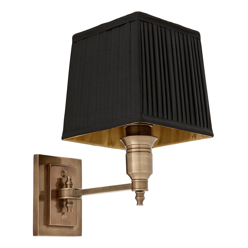 Бра Wall Lamp Lexington Single Brass+Black Латунь Античная полированная Черный Бра Wall Lamp Lexington Single Brass+Black Латунь Античная полированная Черный в Кирове | Loft Concept