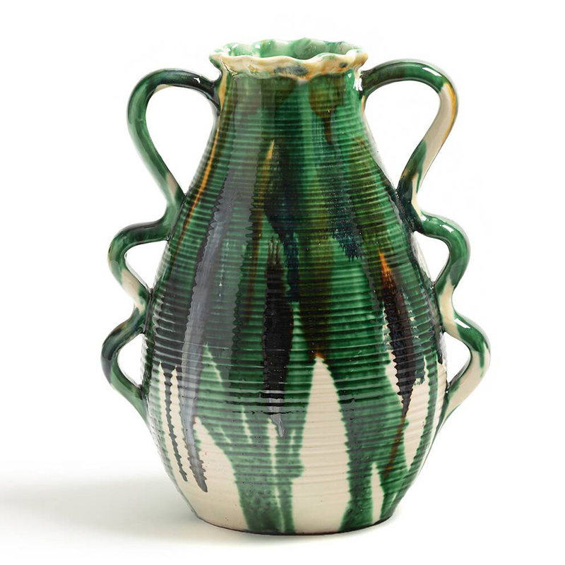 Ваза Faience Vase II Белый Зеленый Желтый Синий Ваза Faience Vase II Белый Зеленый Желтый Синий в Кирове | Loft Concept