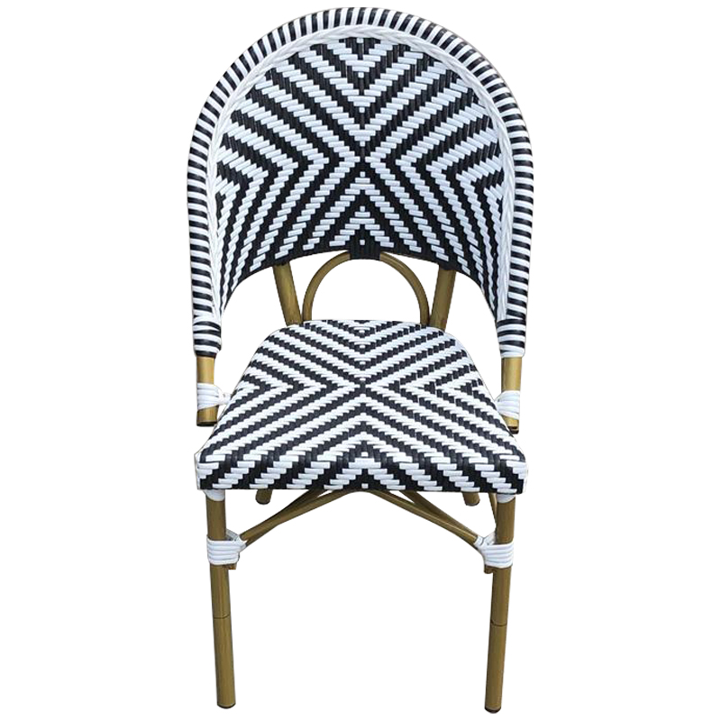 Стул ротанг Wicker Camille Rattan Chair Древесина Черно-белый Стул ротанг Wicker Camille Rattan Chair Древесина Черно-белый в Кирове | Loft Concept