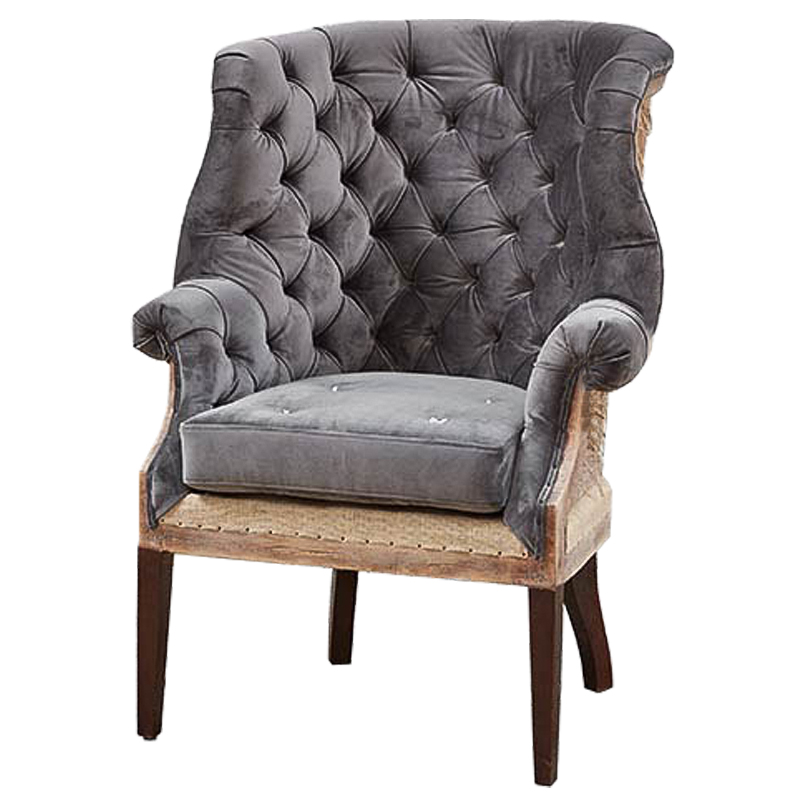 Кресло Gamilton Armchair Gray Серый Коричневый в Кирове | Loft Concept 