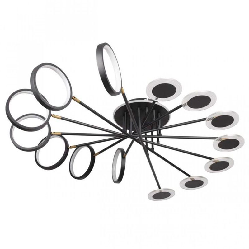 Люстра светодиодная BENDIK LIGHTING Black 14 плафонов Черный Прозрачный Люстра светодиодная BENDIK LIGHTING Black 14 плафонов Черный Прозрачный в Кирове | Loft Concept