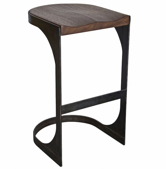 Барный стул Industrial Loft Modern Wood Bar Stool Черный Коричневый в Кирове | Loft Concept 