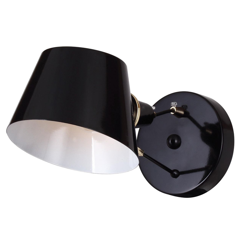 Черное бра Retro Future Light Черный Белый Золотой Черное бра Retro Future Light Черный Белый Золотой в Кирове | Loft Concept