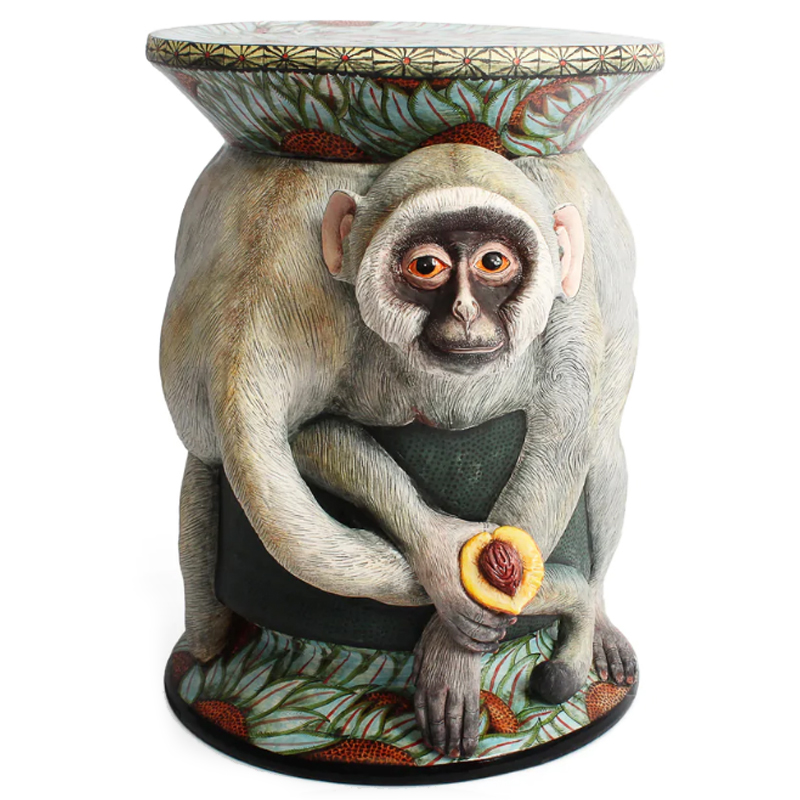 Табурет Обезьяна с фруктом ручная работа Monkey Side Table Серый Табурет Обезьяна с фруктом ручная работа Monkey Side Table Серый в Кирове | Loft Concept