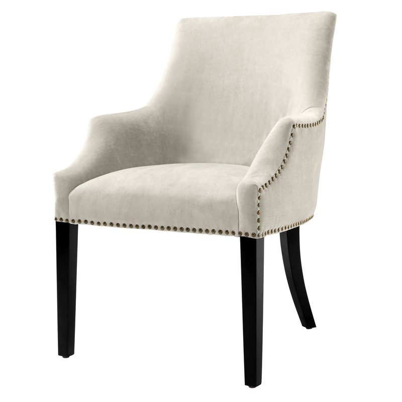 Стул Eichholtz Dining Chair Legacy sand Молочный Черный Латунь Античная полированная Стул Eichholtz Dining Chair Legacy sand Молочный Черный Латунь Античная полированная в Кирове | Loft Concept