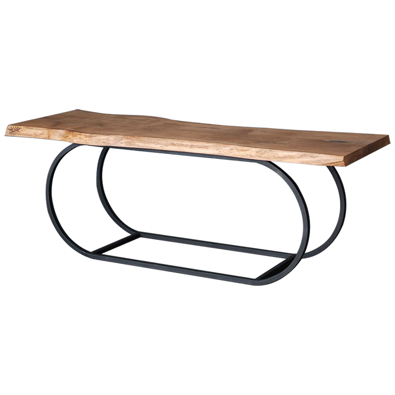 Кофейный стол Rhydian Industrial Metal Rust Coffee Table Светлый дуб Черный в Кирове | Loft Concept 
