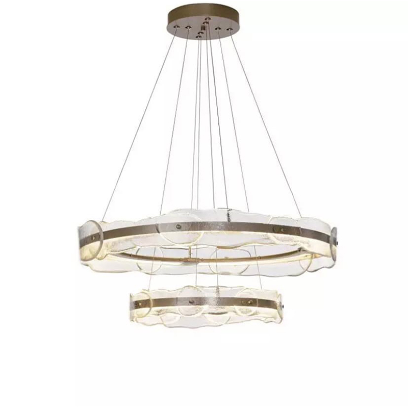 Люстра golden 2 RING horizontal chandelier Прозрачный Латунь Люстра golden 2 RING horizontal chandelier Прозрачный Латунь в Кирове | Loft Concept