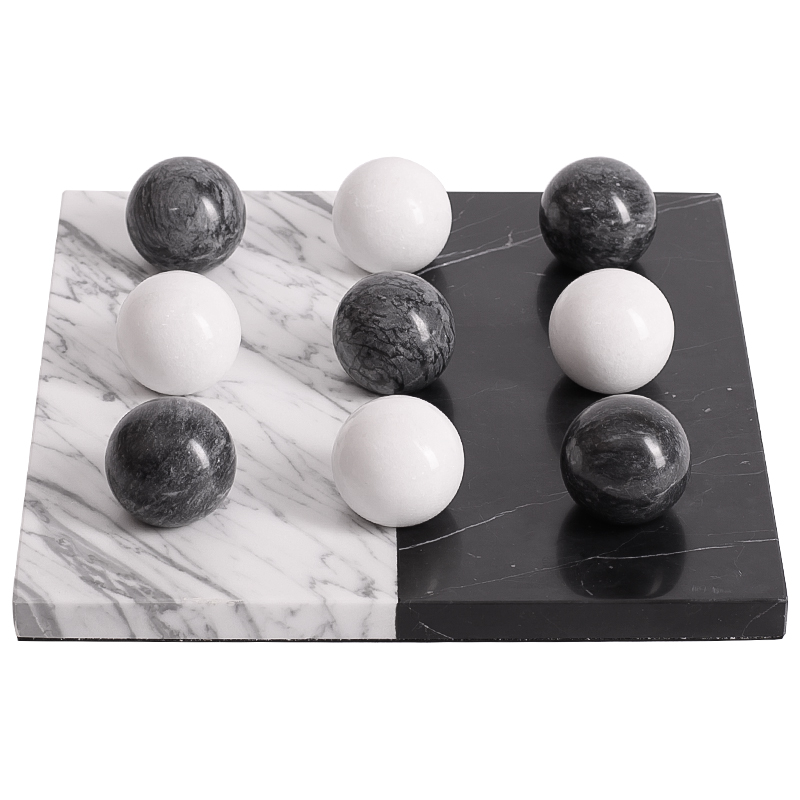 Аксессуар для интерьера Marble Board and Balls Черный Мрамор Nero Белый Мрамор Bianco Белый Аксессуар для интерьера Marble Board and Balls Черный Мрамор Nero Белый Мрамор Bianco Белый в Кирове | Loft Concept