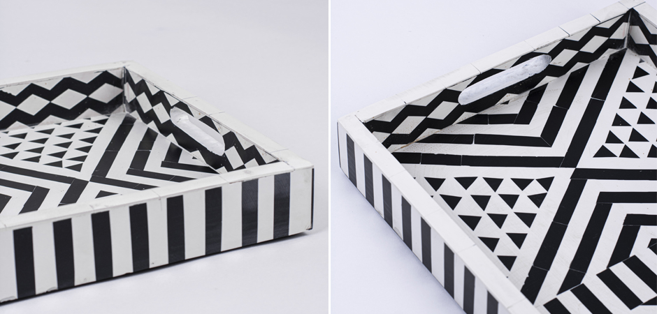 Поднос Инкрустация кость Black And White Bone Inlay Tray Поднос Инкрустация кость Black And White Bone Inlay Tray - Loft-Concept в Кирове