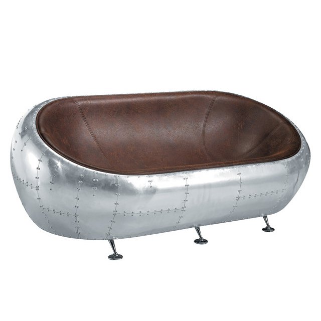 Диван Canape Egg Aviator sofa Алюминий Коричневый Диван Canape Egg Aviator sofa Алюминий Коричневый в Кирове | Loft Concept