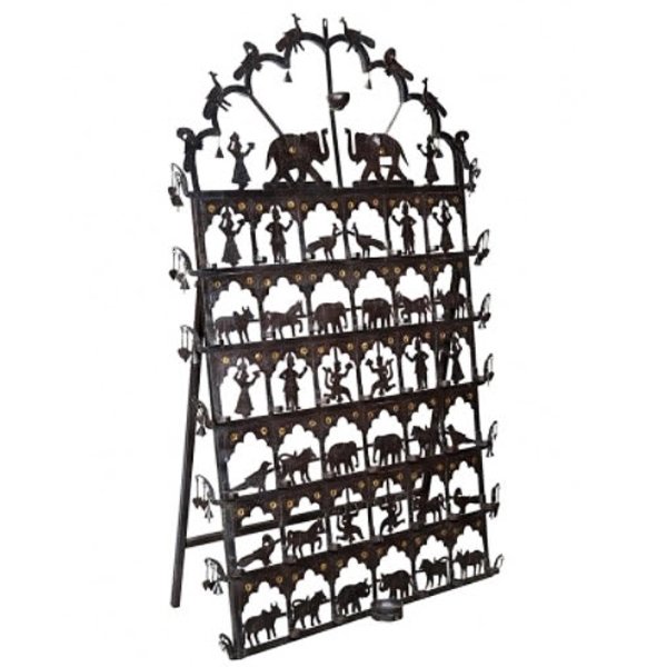 Большой подсвечник Large Indian Candlestick Винтажный черный Латунь Большой подсвечник Large Indian Candlestick Винтажный черный Латунь в Кирове | Loft Concept
