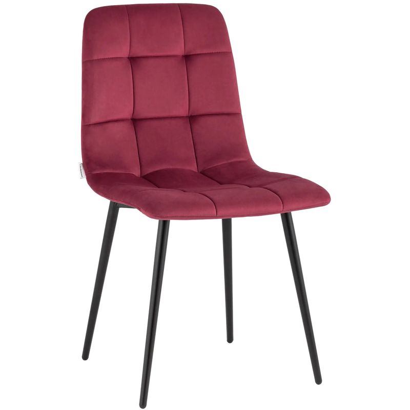 Стул NANCY Chair Малиновый Велюр Малиновый (Crimson) Черный в Кирове | Loft Concept 