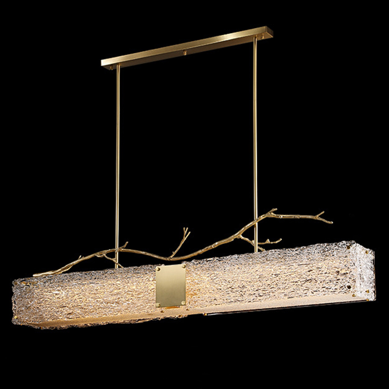 Линейная люстра Golden Branch Glass Chandelier Золотой Прозрачное Стекло Линейная люстра Golden Branch Glass Chandelier Золотой Прозрачное Стекло в Кирове | Loft Concept