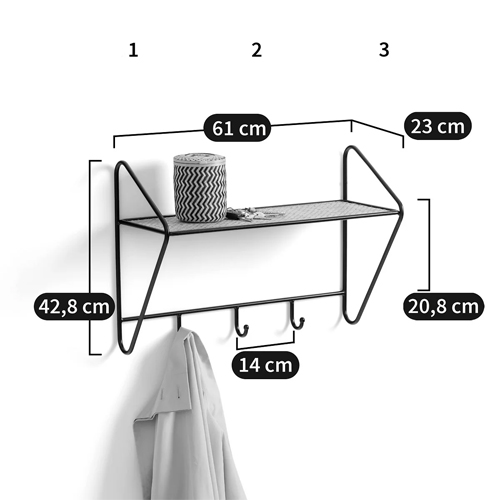 Настенная вешалка с полкой из ротанга Bourn Shelf-hanger в Кирове