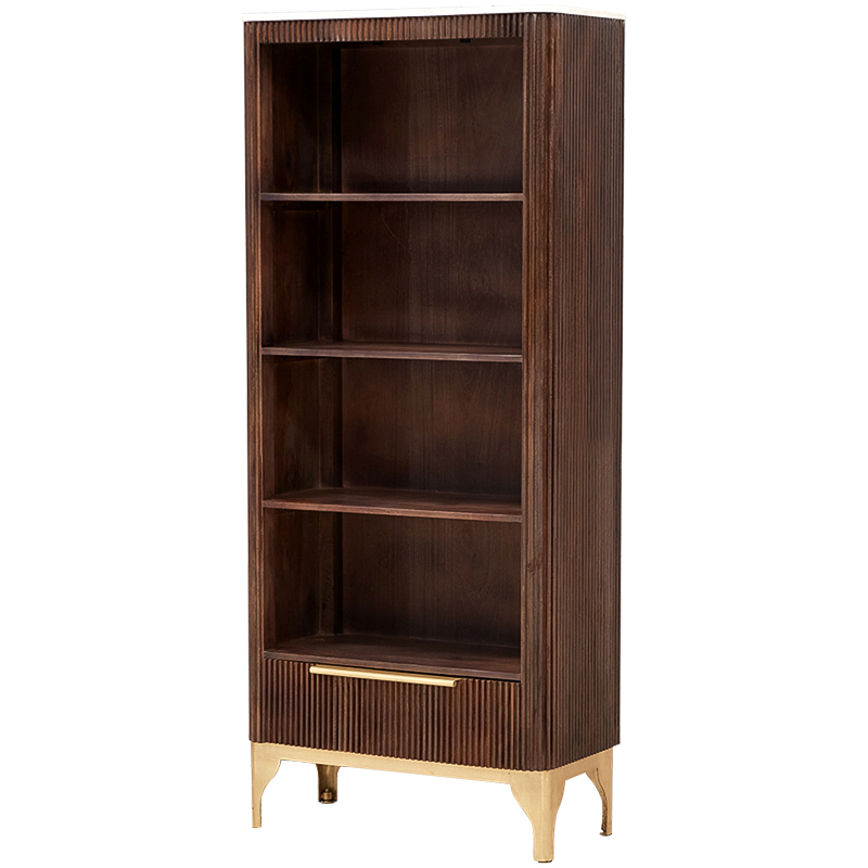 Стеллаж Emmett Wood Rack Коричневый Латунь Белый Стеллаж Emmett Wood Rack Коричневый Латунь Белый в Кирове | Loft Concept