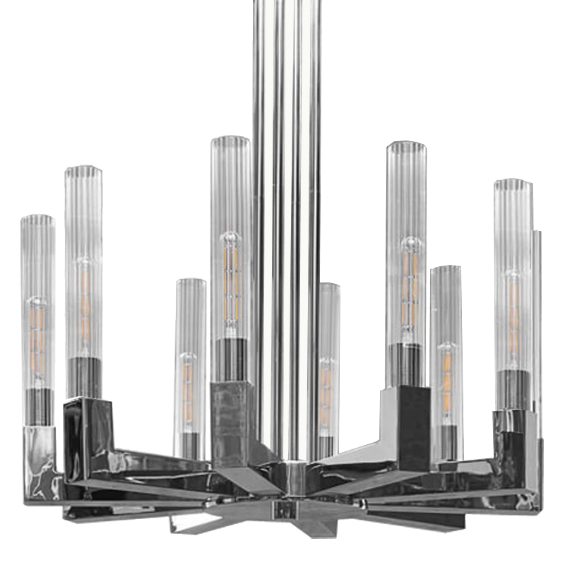 Люстра RH CANELLE Round Chandelier 10 Modern Chrome Хром Люстра RH CANELLE Round Chandelier 10 Modern Chrome Хром в Кирове | Loft Concept