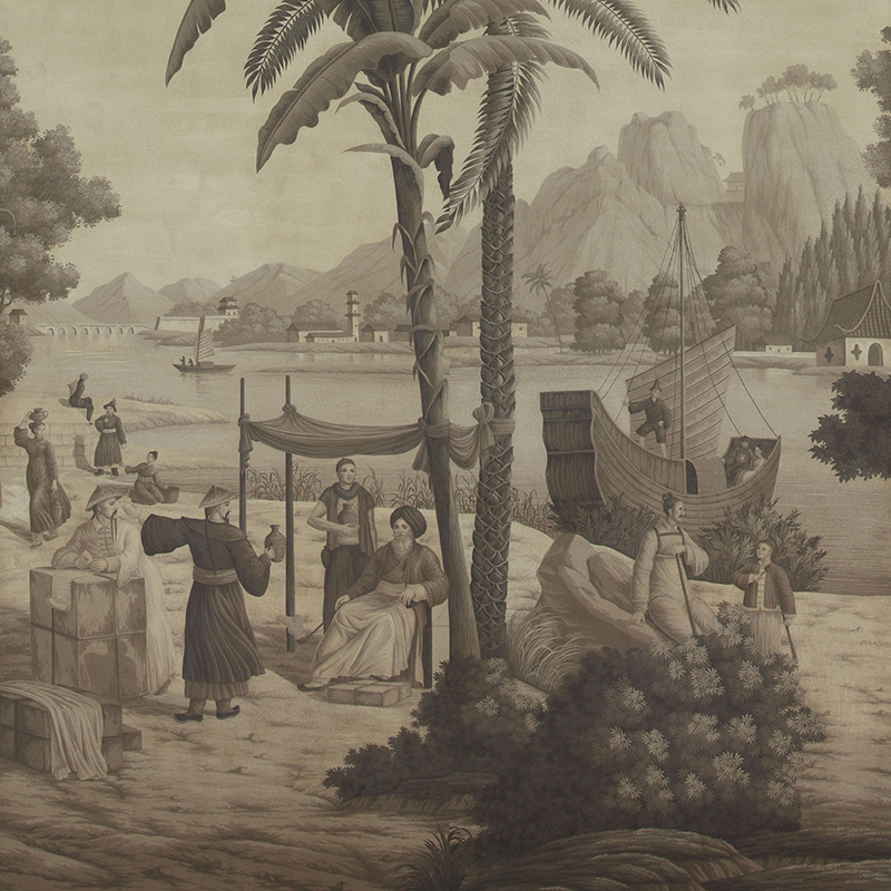 Обои ручная роспись Procession Chinoise Eau Forte on antique scenic Xuan paper Обои ручная роспись Procession Chinoise Eau Forte on antique scenic Xuan paper в Кирове | Loft Concept