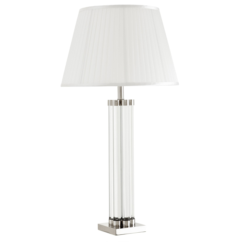 Настольная лампа Eichholtz Table Lamp Longchamp Прозрачный Белый Никель Настольная лампа Eichholtz Table Lamp Longchamp Прозрачный Белый Никель в Кирове | Loft Concept
