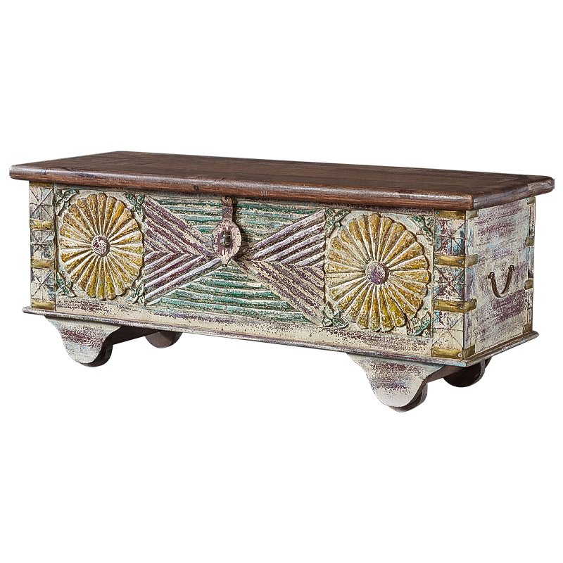 Сундук резной Advaith Carved Antique Chest Бежевый Мульти Коричневый Сундук резной Advaith Carved Antique Chest Бежевый Мульти Коричневый в Кирове | Loft Concept