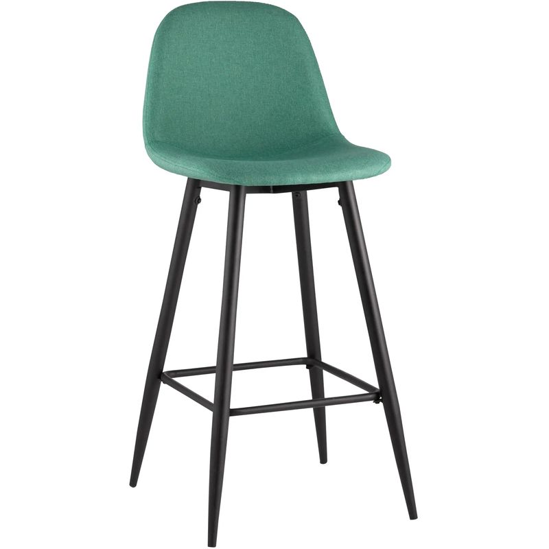 Барный Стул Archie Chair Зеленая Рогожка Зеленый Черный Барный Стул Archie Chair Зеленая Рогожка Зеленый Черный в Кирове | Loft Concept