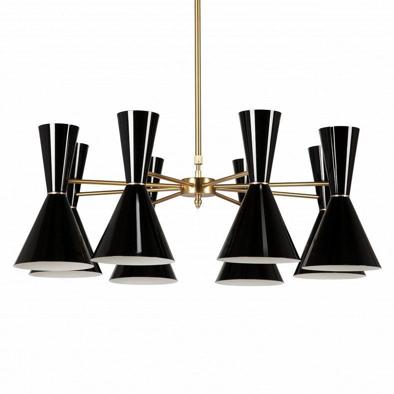 Люстра CAIRO Chandelier 8 Arm black Черный Латунь Люстра CAIRO Chandelier 8 Arm black Черный Латунь в Кирове | Loft Concept