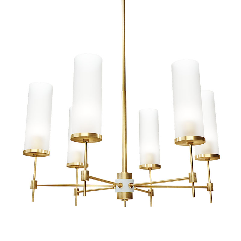 Люстра Дизайнерская Candle Holder из Сатинированной Латуни Латунь Белый в Кирове | Loft Concept 