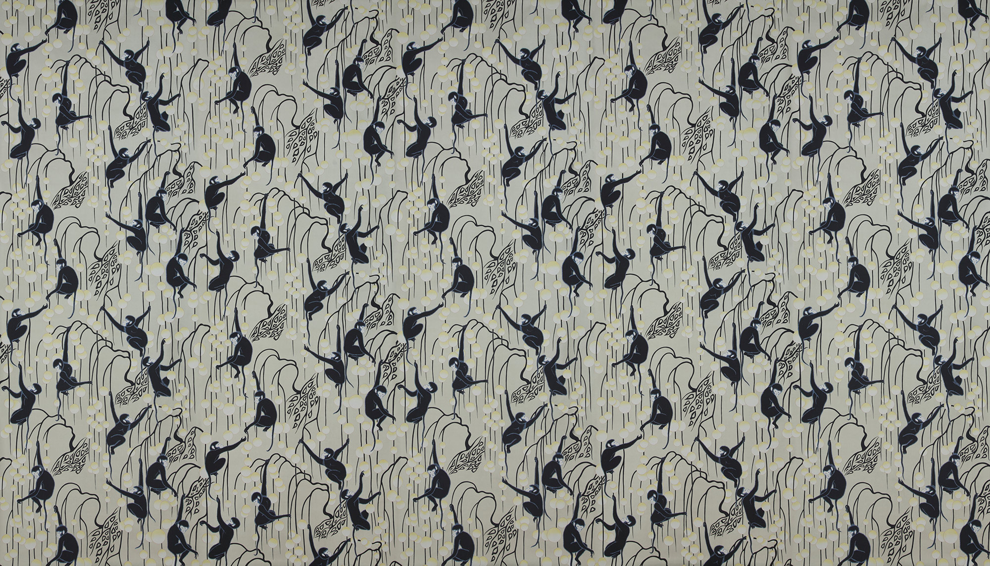 Обои ручная роспись Deco Monkeys Terracotta on Icefield dyed silk Обои ручная роспись Deco Monkeys Terracotta on Icefield dyed silk - постер Loft-Concept в Кирове
