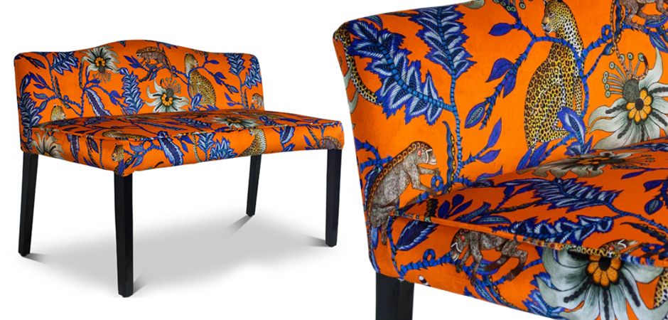 Банкетка Оранжевый Орнамент Zambezi Monkey Bean Flame Bench Банкетка Оранжевый Орнамент Zambezi Monkey Bean Flame Bench - Loft-Concept в Кирове