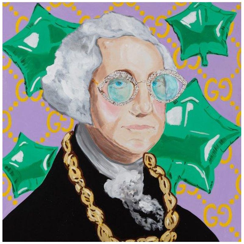 Картина George Washington with Green Mylar Balloons and Gucci Background Мульти Картина George Washington with Green Mylar Balloons and Gucci Background Мульти в Кирове | Loft Concept