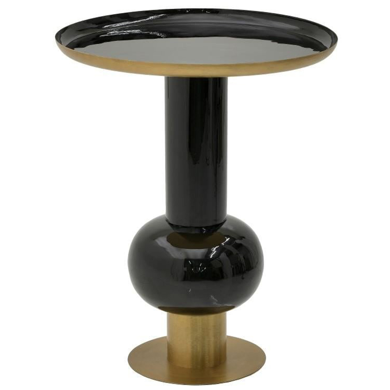 Круглый металлический приставной стол Calem Side Table Gold Black Золотой Черный Круглый металлический приставной стол Calem Side Table Gold Black Золотой Черный в Кирове | Loft Concept