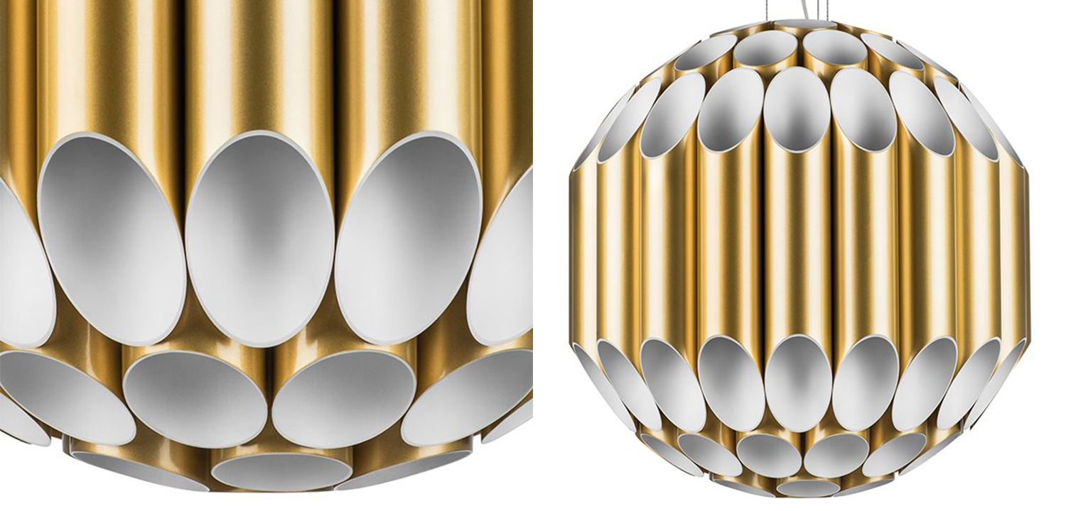 Люстра Garbi Gold Pipe Organ Chandelier 80 - фото
