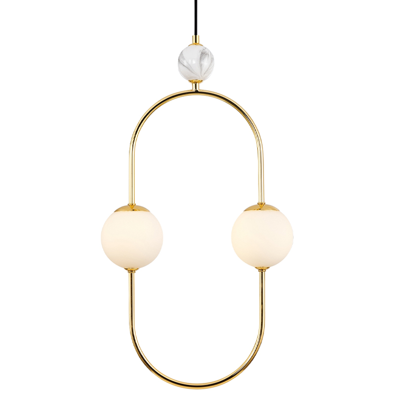 Подвесной светильник White Marble Decor 2 Лампы Белый Золотой Черный Белый Мрамор Bianco Подвесной светильник White Marble Decor 2 Лампы Белый Золотой Черный Белый Мрамор Bianco в Кирове | Loft Concept
