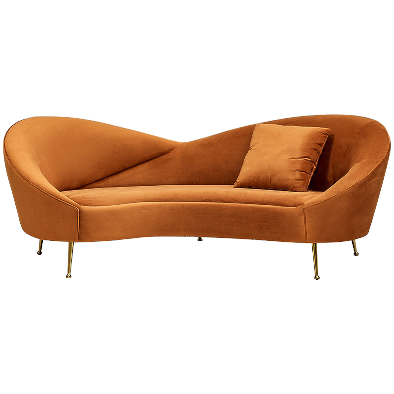 Диван Prudence Orange Sofa Оранжевый Золотой Диван Prudence Orange Sofa Оранжевый Золотой в Кирове | Loft Concept